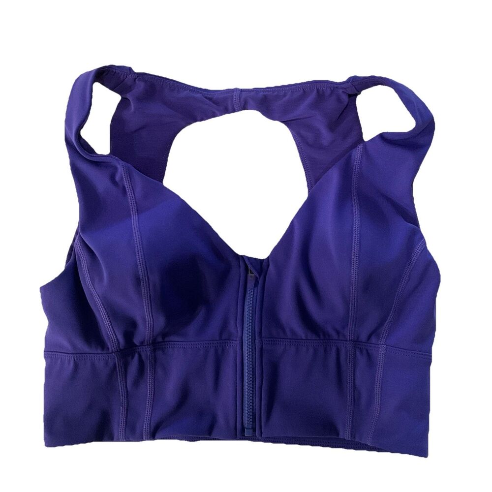 Free People FP Movement It's an Illusion Crop Zip Sports Bra Purple Medium 36B/C